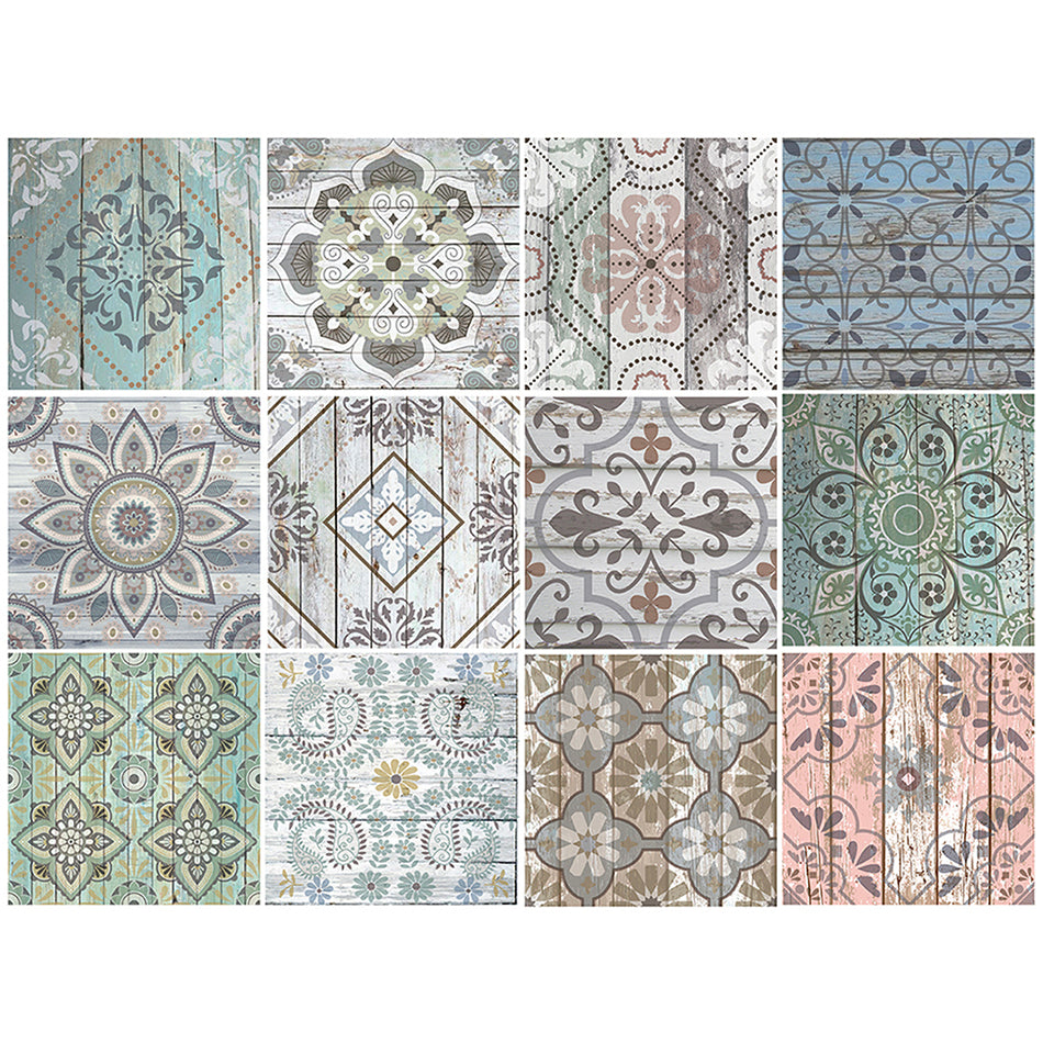 Azulejo de Vinilo Autoadhesivo 15x15cm KAYU, Mix