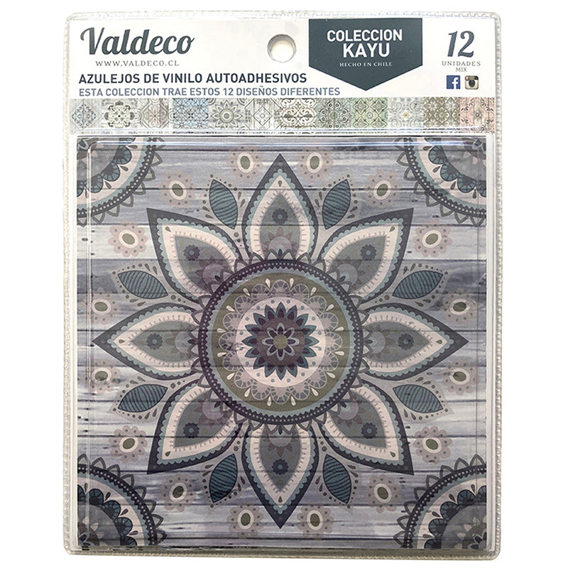 Azulejo de Vinilo Autoadhesivo 15x15cm KAYU, Mix
