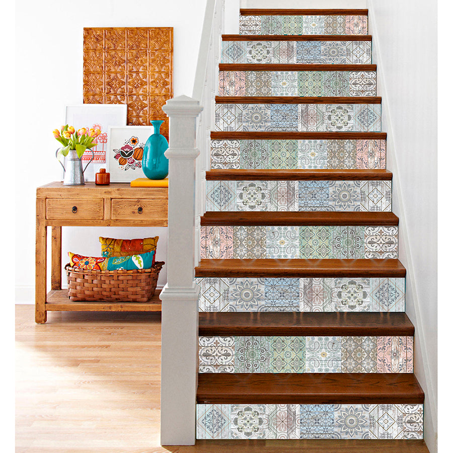 Azulejo de Vinilo Autoadhesivo 15x15cm KAYU, Mix