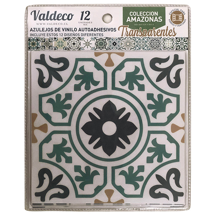 Transparencia de Vinilo Autoadhesiva 15x15cm Amazona, Mix