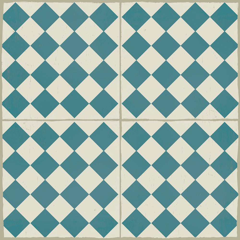 DOMINO AZUL Baldosa de Vinilo Autoadhesiva 33x33cm