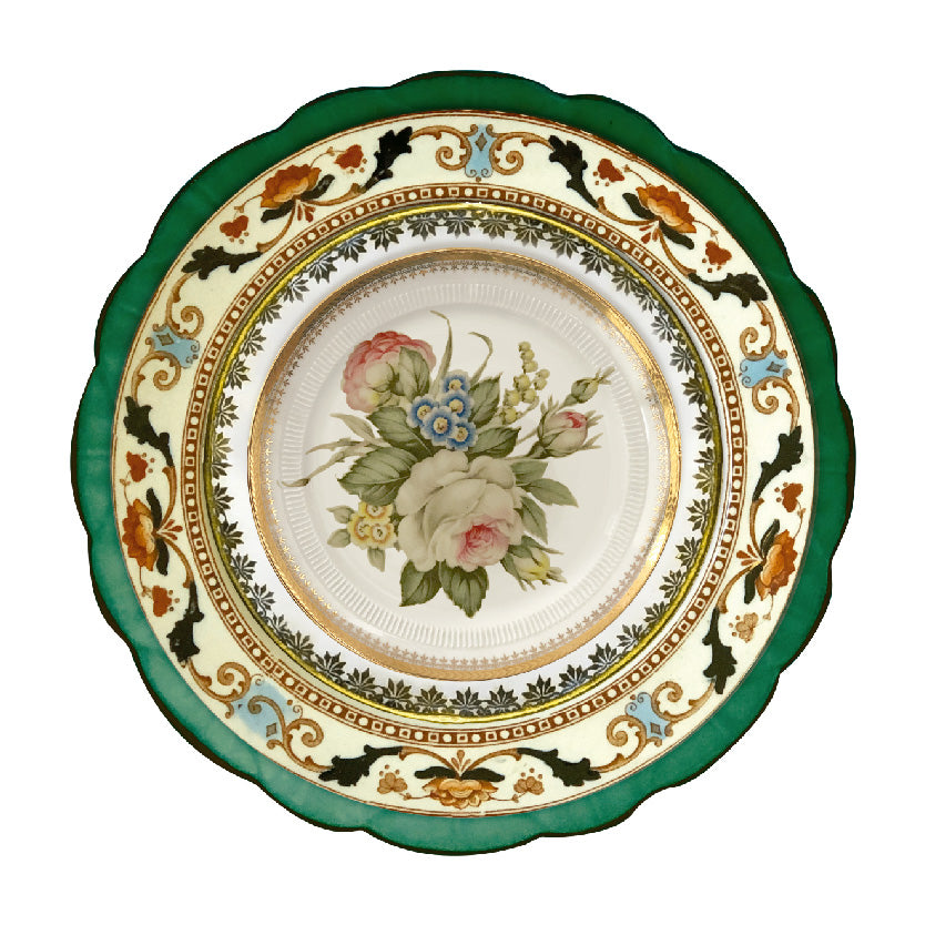 Plato Autoadhesivo FLORES VERDES