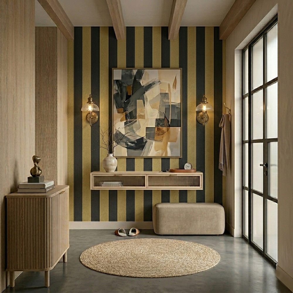 LINEAS AMARILLO NEGRO Murales de Vinilo Autoadhesivos
