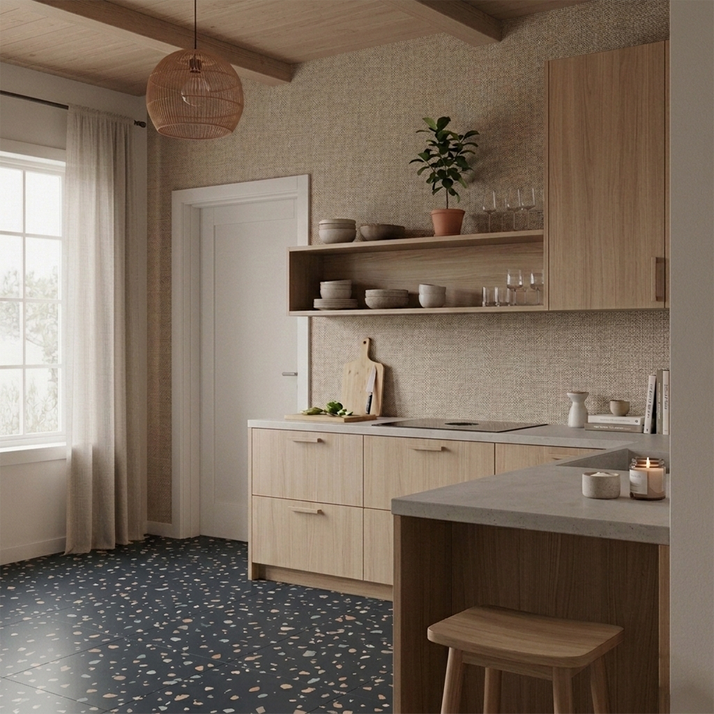 TERRAZO OSCURO Baldosa de Vinilo Autoadhesiva 33x33cm